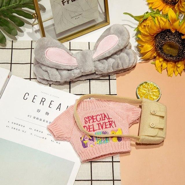 Аксессуары для кукол Lalafanfan Cafe Duck, одежда Kawaii Duck с одеждой, плюшевые игрушки, мягкая повязка для волос, подарок для девочек