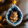 Акриловое подвесное украшение в виде животного, синий искусственный кристалл, отверстие, белка, божья коровка, птица, коала, опоссум, паук, подвеска на рождественскую елку, 2D плоское украшение