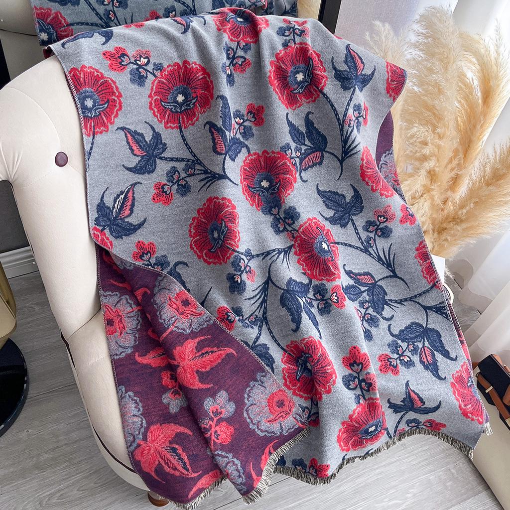 Dandelion Autumn And Winter Imitation Cashmere Scarf Women'S Winter Double-Sided Thickened Neck Protection Scarf Air Conditioner Cape