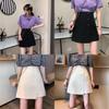 Cotton Blend Irregular Half Skirt For Summer Soft High Waist Slim Fit Student Style