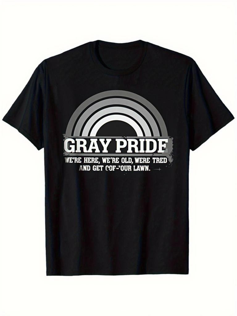 Gray Pride T-shirt We're Here Old Tred Coffee Lawn T-shirt