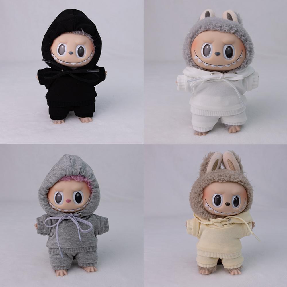For 17cm Labubu Doll Clothes Fashion Clothes Hoodies Doll Clothes Color Match Hoodies Dolls Accessories Cute Decoration Little Cloths