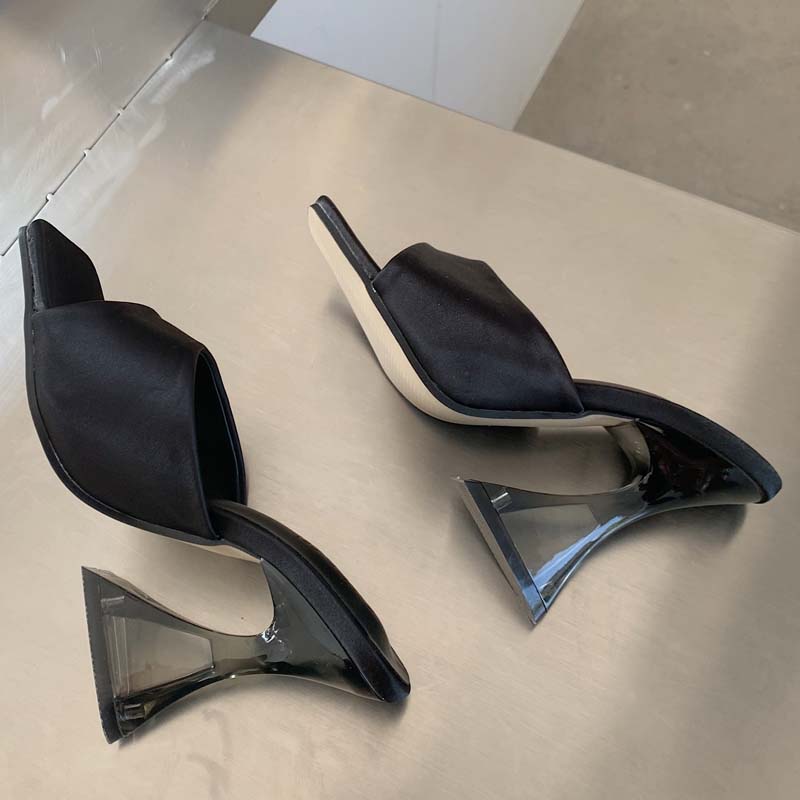 Eilyken Новые летние модные женские туфли в лаконичном стиле, тапочки на каблуке с копытами и квадратным носком, сандалии на мелком каблуке, женская повседневная обувь