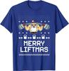 Santa Workout Gym Merry Liftmas Funny Ugly Christmas Sweater Men TShirt Short Sleeve Casual Cotton Summer T Shirt