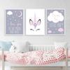 Pink Unicorn Nursery Wall Art Poster Love Quotes Print Moon Stars Canvas Painting Nordic Picture Kids Baby Girl Room Decoration