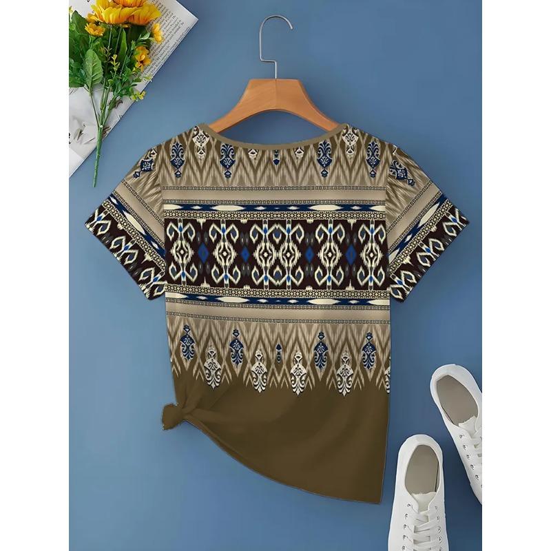 Летняя женская футболка с принтом, повседневная, с коротким рукавом, 3D футболки, модная уличная одежда, пуловер с V-образным вырезом, женская одежда, футболка