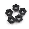 4Pcs M6 Female Thread Star Shaped Head Clamping Nuts Knob With Through-Hole