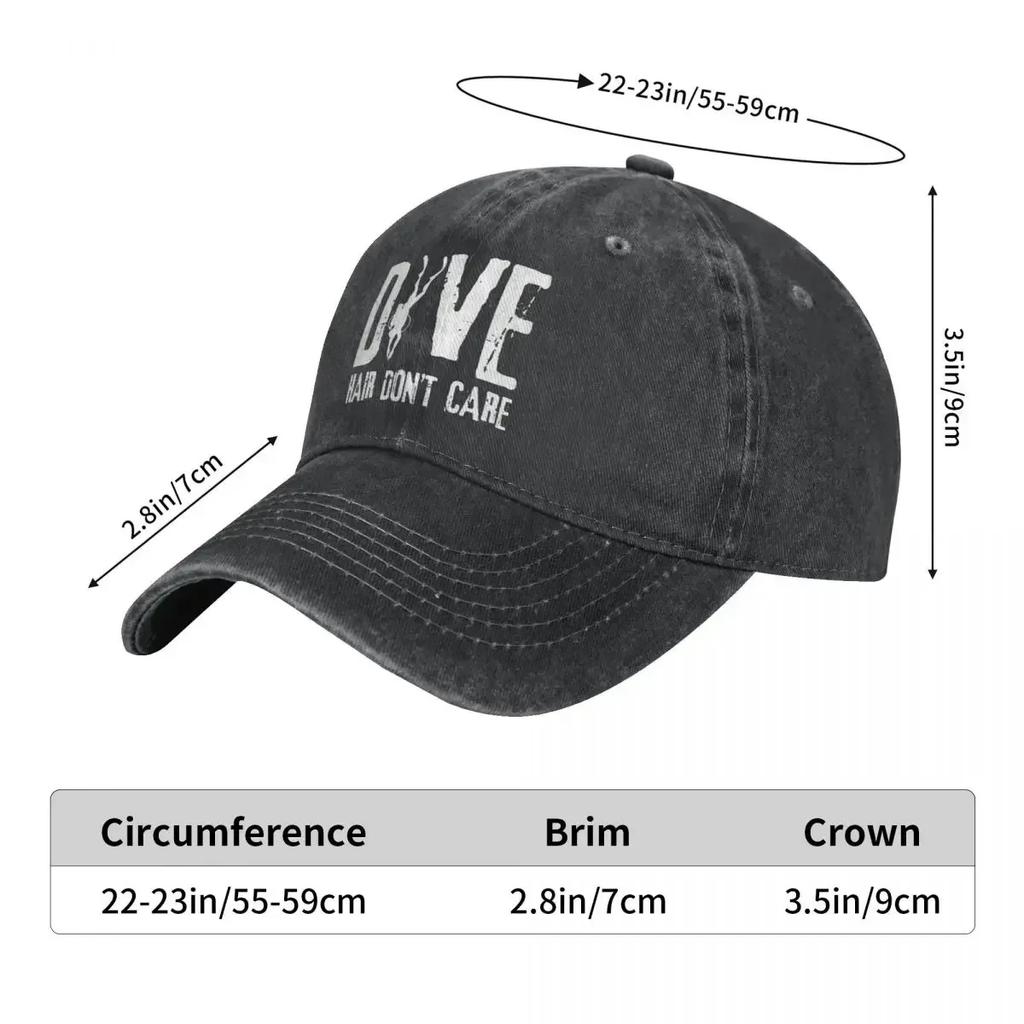 Dive Hair Dont Care Jeans Baseball Cap Adjustable Hat Dad Scuba Diving Diver Cap Hats Spring Summer Casual Casquette