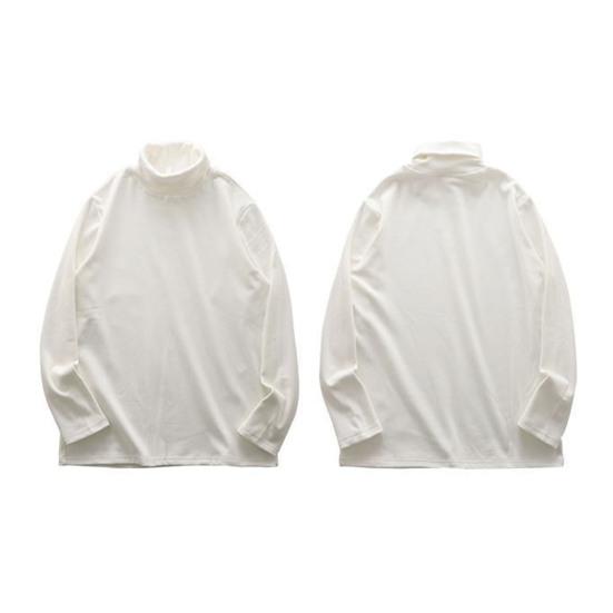 Мужская футболка с высоким воротником, двухсторонний немецкий бархат, однотонный эластичный свитер средней длины, многослойный топ для зимы и осени