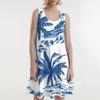 Women's Casual Fashion U-neck Sleeveless Print Dress