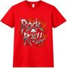 Футболка Rock N Roll с огненным черепом, тяжелый металл, готика, байкерская, винтажная