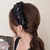 Cloth Women Hair Hoop Wide Wrinkle Headband Fashion Black Hairband  Women