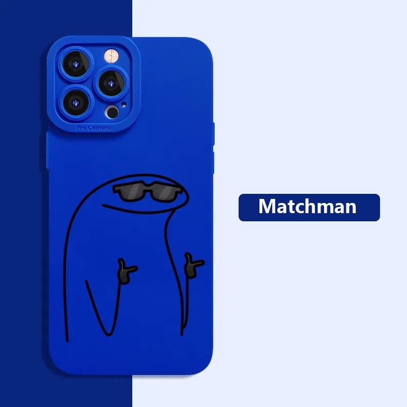 Cute Cartoon Matchman Silicone Phone Case For IPhone 16 15 14 13 Pro Max 12 Mini 11 Pro XS XR X 7 8 Plus SE  Case