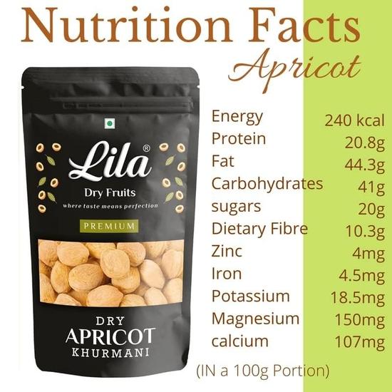 LILA DRY FRUITS Apricots 1 Kg– 100% Natural Dried Afghani Apricot | Naturally Sweet Khubani, Chewy | Dry Fruit Khurbani Ideal| Perfect for Giftings
