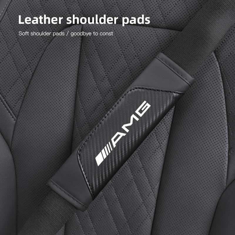 MITV3 2Pcs Soft and Comfortable Car Seat Belt Cushions Valve cap For Mercedes Benz AMG Smart W205 C300 W203 W206 W108 W124 W126 W140
