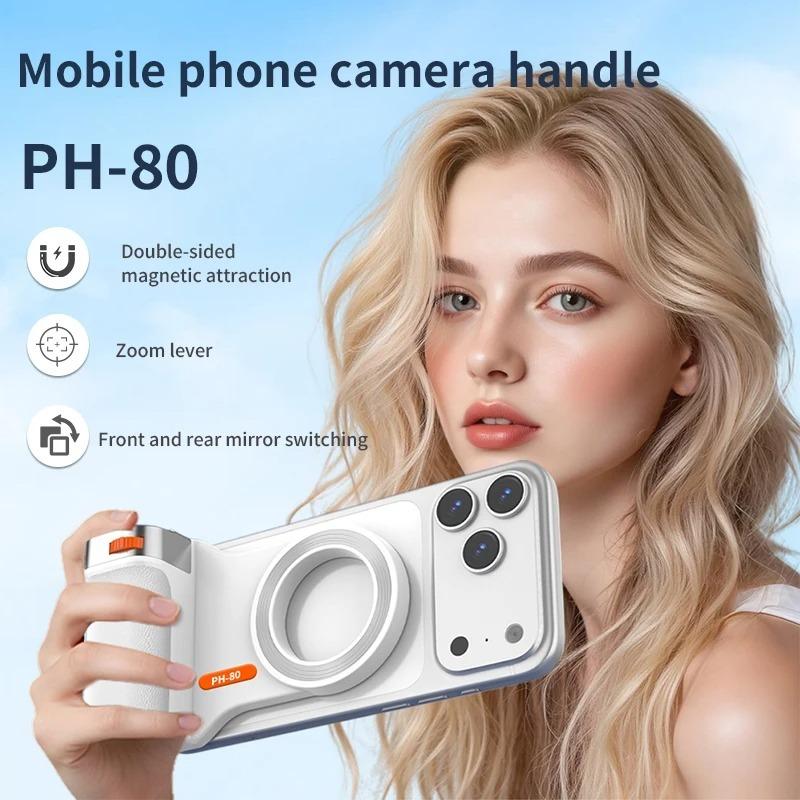 Fun Shot Magnetic Phone Camera Grip for iPhone Magsafe & Android with Detachable Charge Wireless Shutter Remote 1/4" Tripod Screw