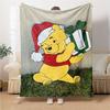 Christmas Winnie Pooh Blanket Soft Throw Blanket For Home Bedroom Bed Sofa Travel Office Solid Christmas Blanket