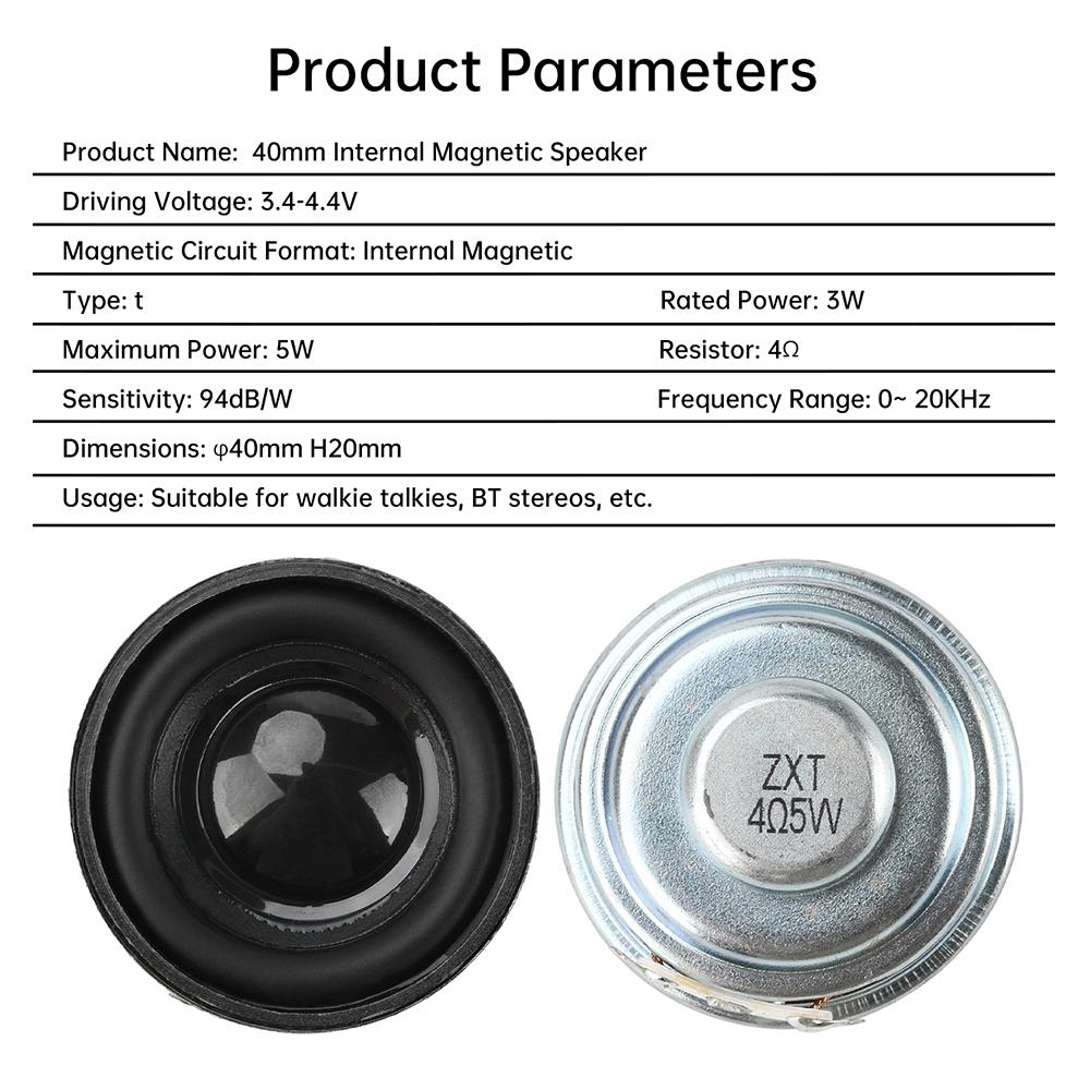 1.5 Inch Portable Full Range Speakers 40mm Internal Magnetic Speaker 16 Core 4 Ohm 5W Speaker Multimedia Speaker