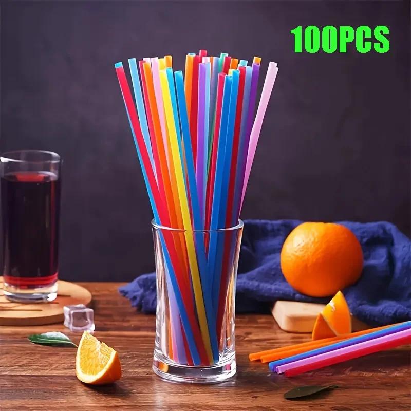 Colorful & Black Drinking Kunststof Straws Bar Party Wedding Kitchen Supplies Reusable Plastic Beverage Straw Wholesale