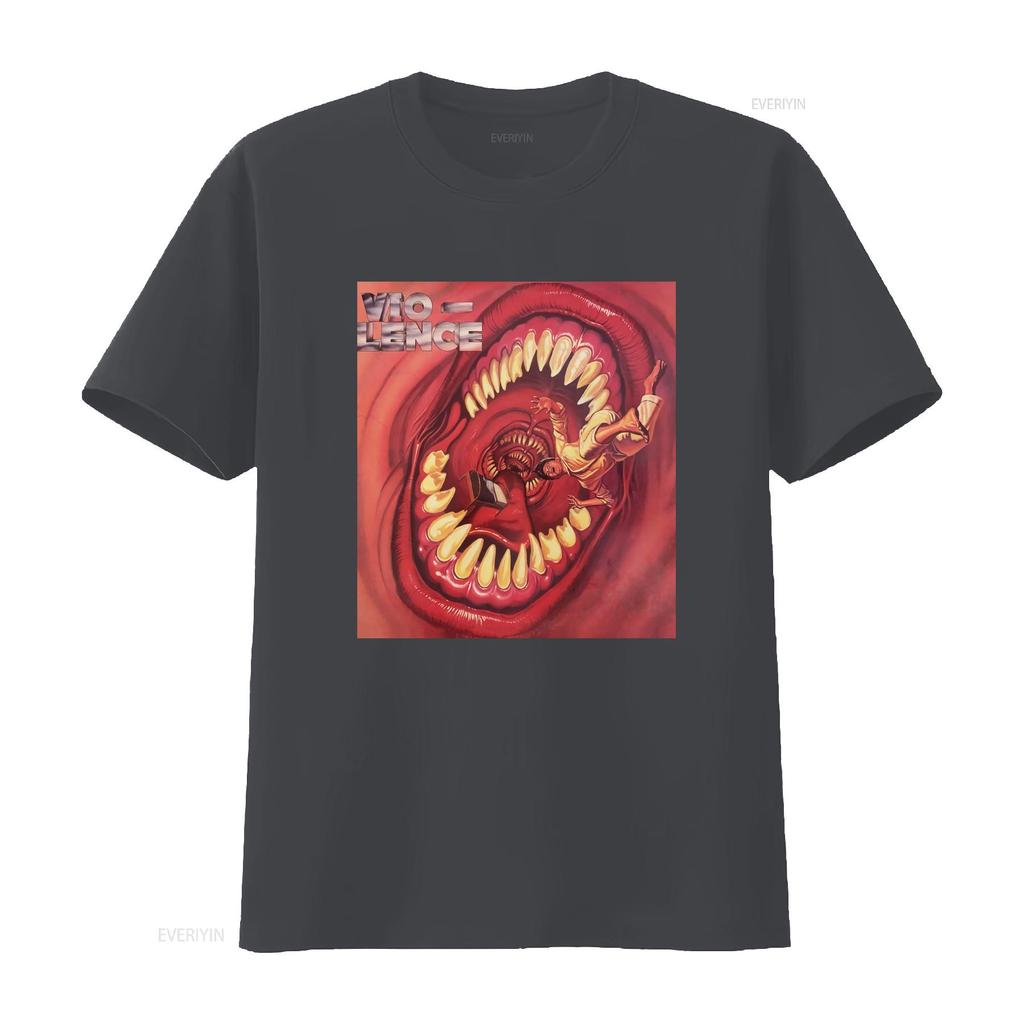VIO LENCE Eternal Nightmare T Shirt Bold Horror Design for Mens Fashion vintage Washed Casual Comfortable graphic Unisex
