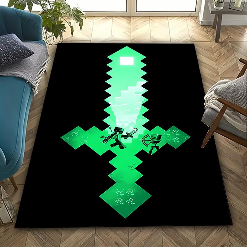 3D Pixel Pattern Theme Carpet Rugs for Living Rooms Bedroom Entrance Door Decor Mats, Kids' Play Non-slip Mats Next Day Shipping