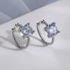 Модные ювелирные изделия 925 пробы стерлингового серебра циркон серьги-каффы женские клипсы серьги без пирсинга ювелирные изделия EH169