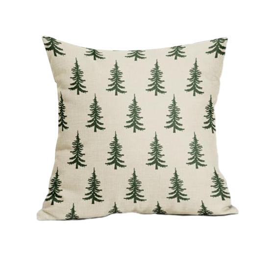 45x45СМ Наволочка на декоративную подушку с рождественской елкой, Наволочка с принтом рождественской елки, Домашняя гостиная, Спальня, Диван, Кровать, Декоративная квадратная наволочка