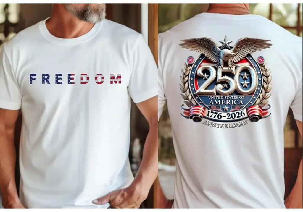 2026 Men's Round Neck T-shirt - US Anniversary Eagle Print Fashion Top