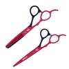 Left Hand 6 Inch Hair Scissors Black Red Professional Hairdressing Scissors Cut Hair Shear Cutting Thinning Braber Tools For Lefty