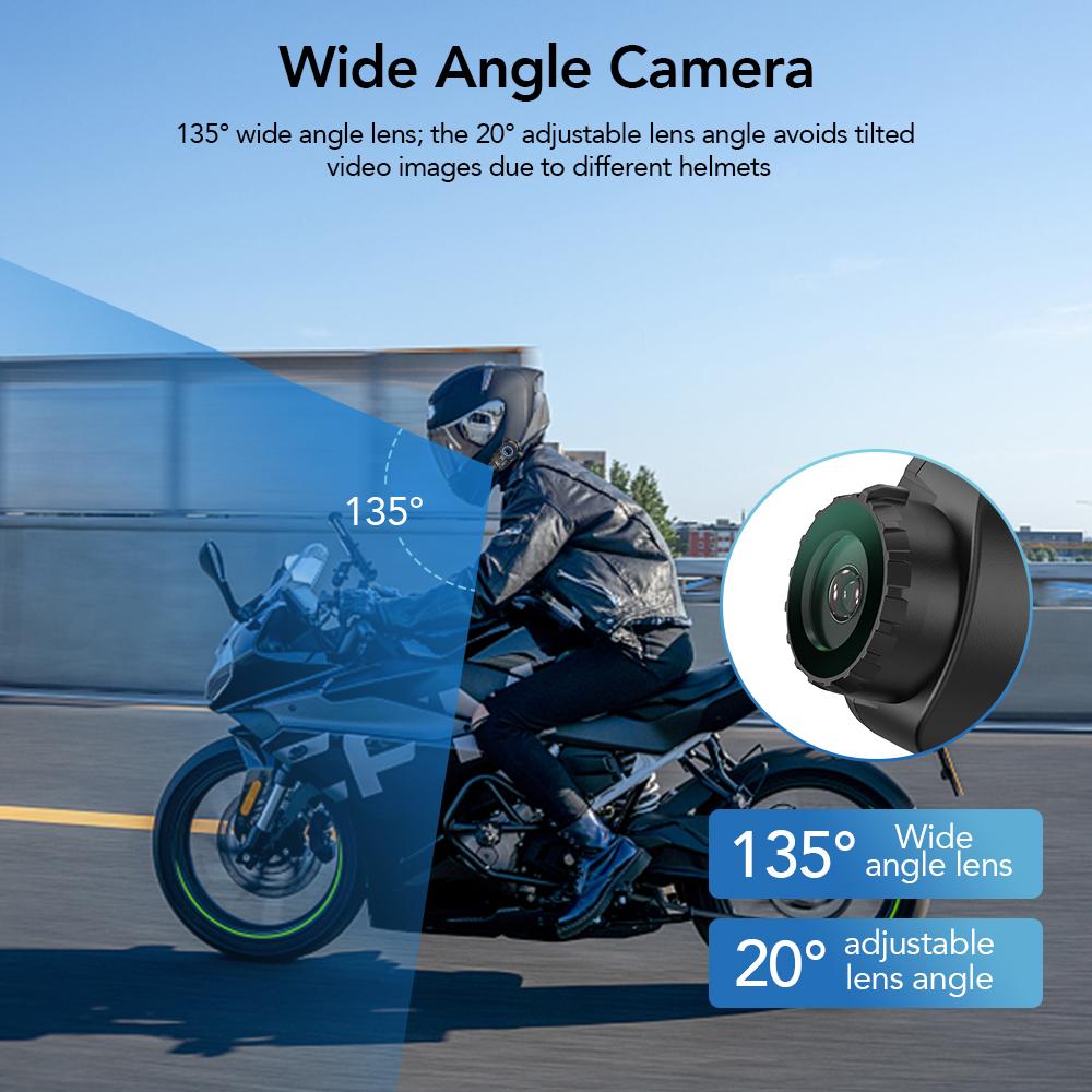 Мотоциклетный шлем Bluetooth 5.1 Интерком с 2K HD камерой FM радио 10 Вт USB C Быстрая зарядка 6 гонщиков 1500 м