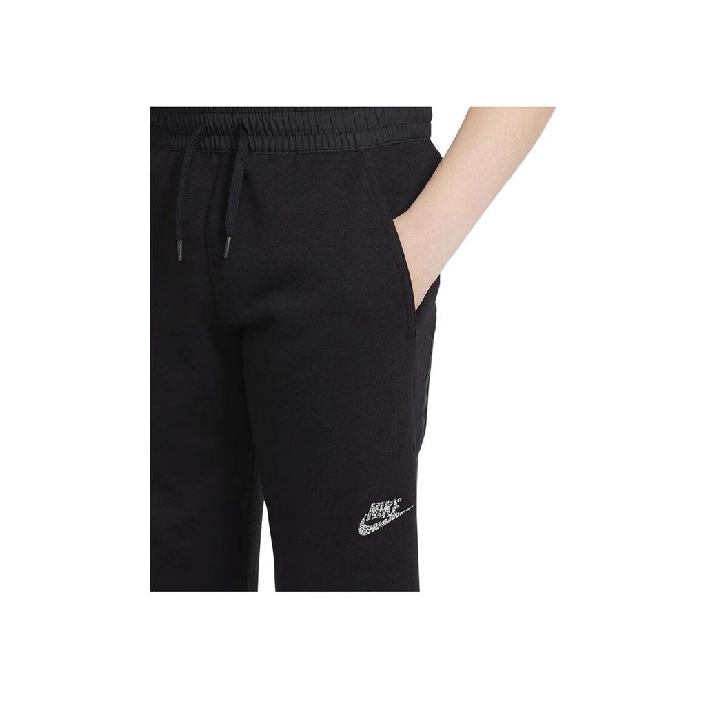 Nike Вязаные спортивные штаны дышащие со средней посадкой теплые повседневные на кулиске детские штаны черные DJ5573-010