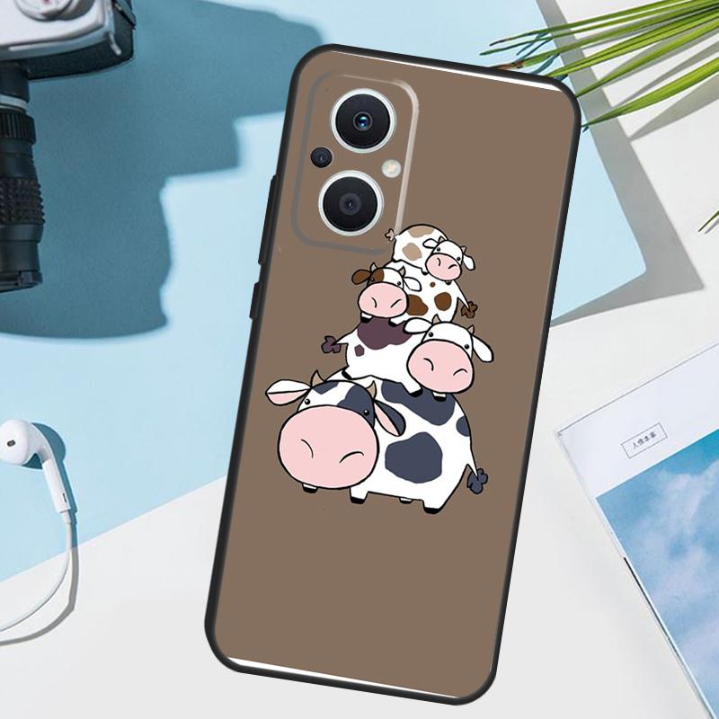 Мультяшный Милый Чехол с Пятнышками Коровы для OPPO Reno 14 Pro 10 11 12 13 14F 13F 12F 11F 7 8 Lite Чехол OPPO Find X9 X6 X5 X8 Pro