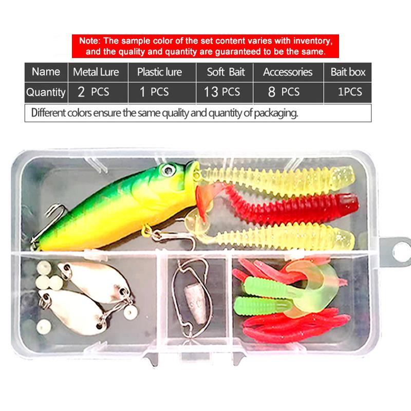 Lua Bait Set Lua Bait Fake Bait Lua Sequins Soft Bait Bucktails Ray Frog Minnow Bionic Boxed Set