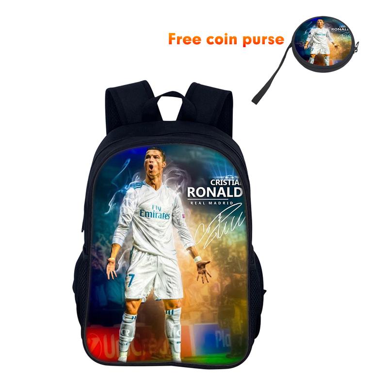 Школьный рюкзак Ronaldo Сумка Спортивная школьная сумка CR Рюкзак Mochila Футбольная звезда Школьный рюкзак для мальчиков девочек Лучший подарок