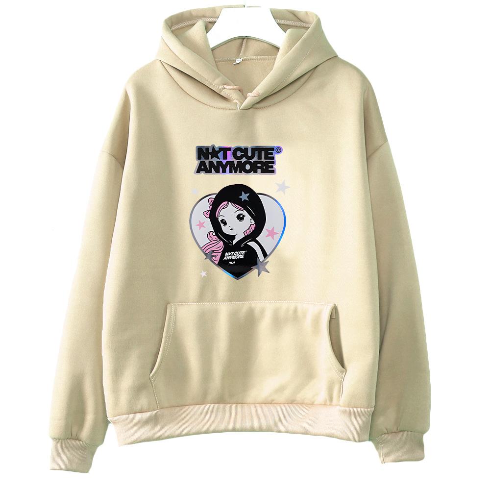 Корея K-pop ILLIT Толстовки Группа ILLIT Больше не милые Принт Одежда Мужчины Женщины Тренд Y2k Пуловер Унисекс Повседневный Флис Уличная одежда