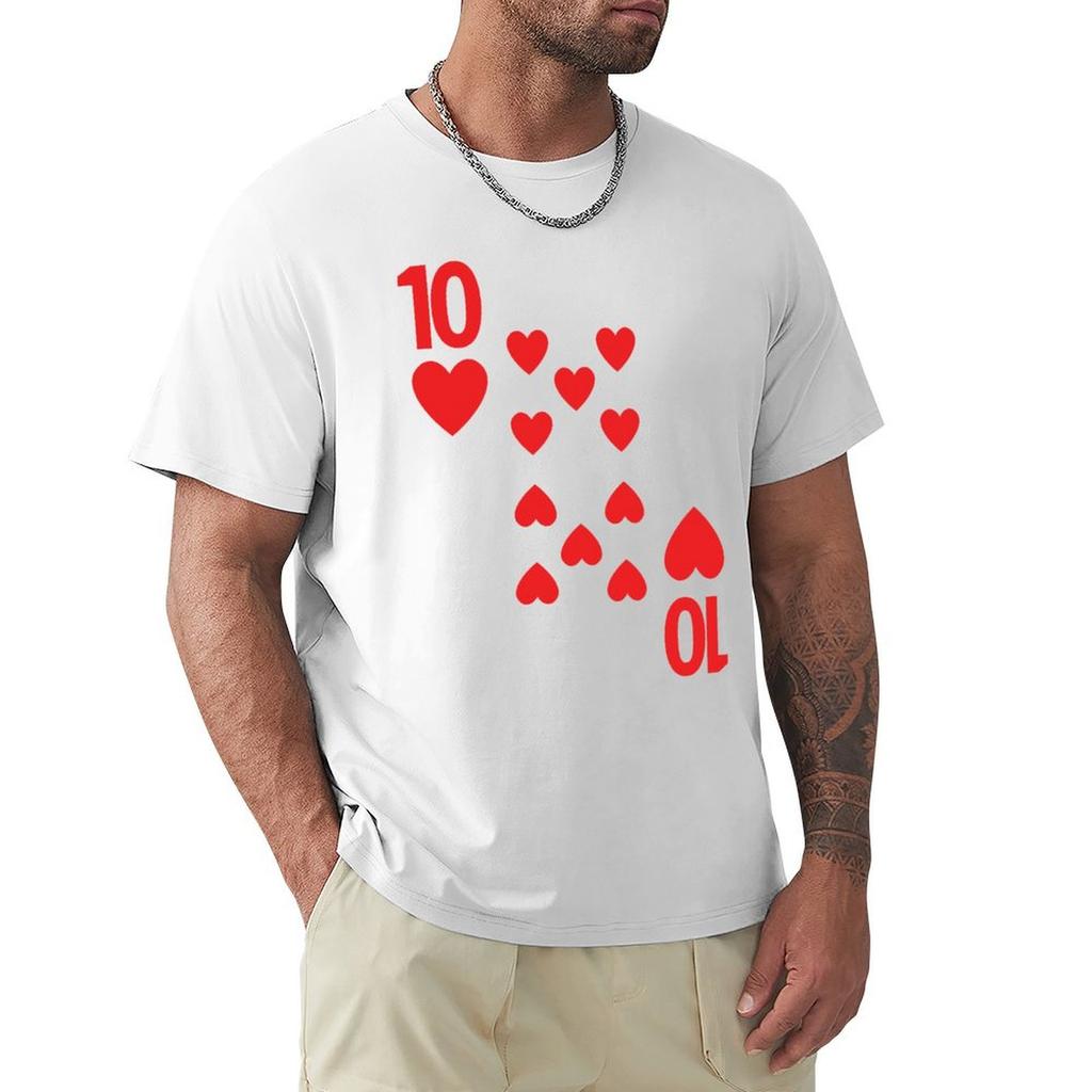 Ten Of Hearts Poker Playing Card Group Costume 10 Tshirt Comfortable Workout Short Sleeve Shirt