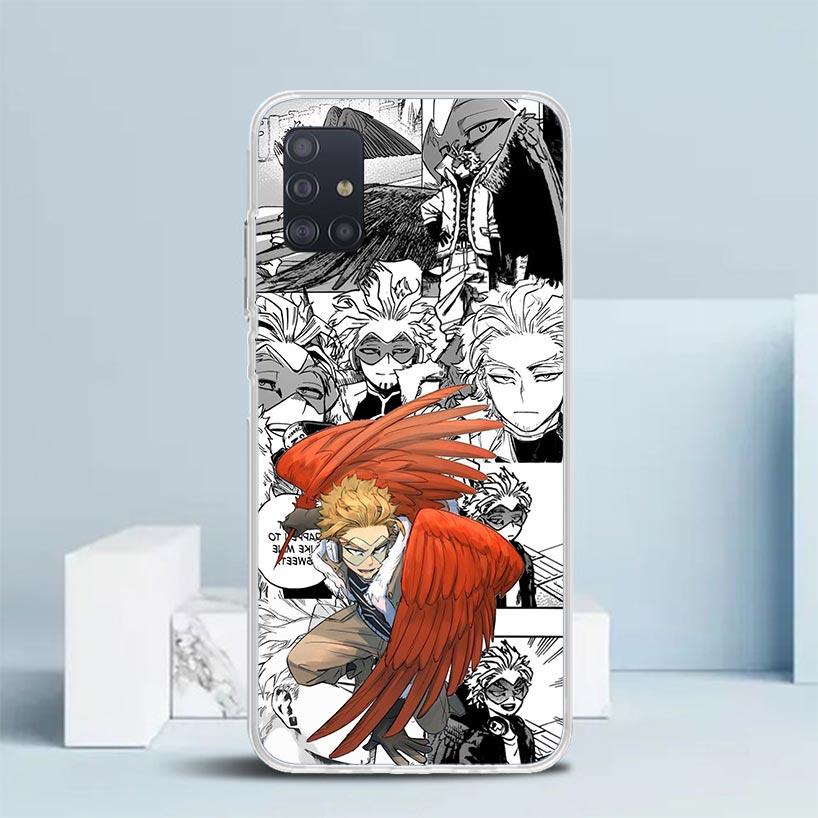 Hawks MHA My Hero A-Academy Soft Cover for Samsung Galaxy A12 A22 A32 A52 A72 A02S Phone Case Note 20 Ultra 10 S10 Plus A51 A71