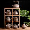Japanese-Style Handmade Teapot - Retro Coarse Pottery Stoneware, Portable Ceramic Teaset for Kungfu Tea
