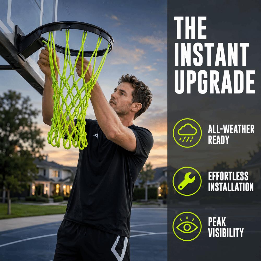 2pcs All Weather Basketball Mesh Knotted Shooting Pocket Basketball Mesh Replacement Outdoor Court