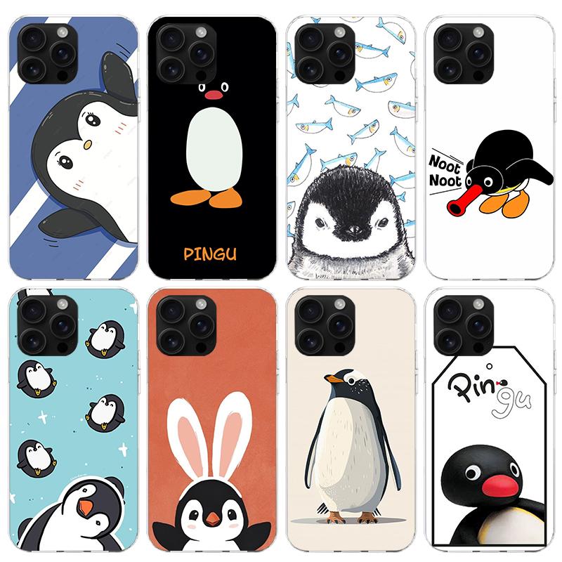 Cartoon P-Pingu Penguin Phone Case For iPhone 17 Air 16 15 Pro Max 14 Plus 13 Mini 12 11 Cover 7 8 SE Silicone Shell Print Funda