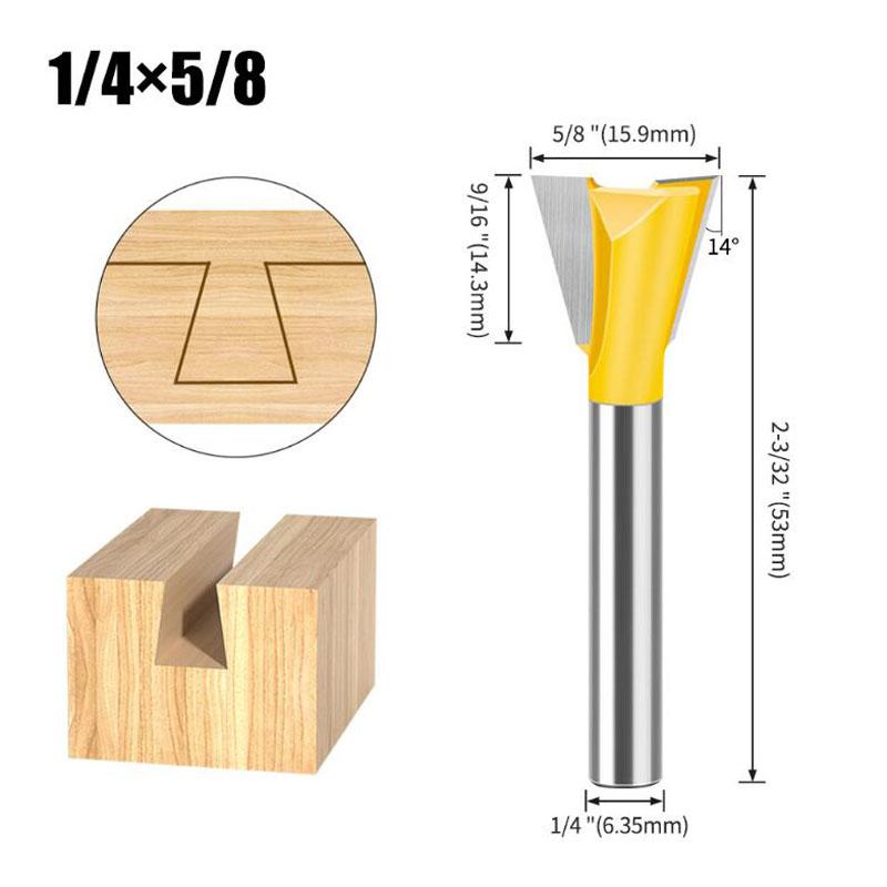 6 шт. 6 мм 1/4-дюймовый хвостовик фрезы для соединения ласточкин хвост набор 14 градусов деревообрабатывающий гравировальный резец фреза для дерева
