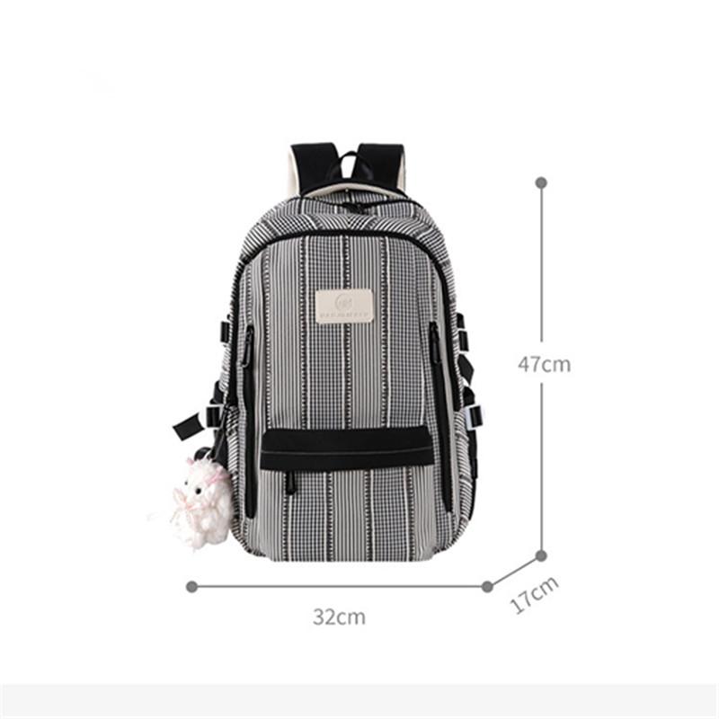 Milk yellow checkered energetic and fresh Japanese college backpack sweet girl School backpack for elementary school students
