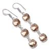 Morganite Gemstone 925 Sterling Silver Jewelry Earring 2.21"