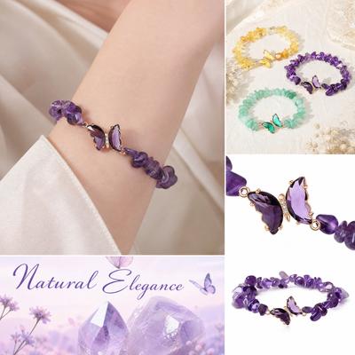 Натуральный браслет с подвеской-бабочкой для женщин Модные украшения