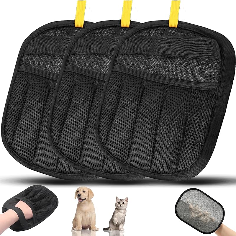 Pet Hair Removal Glove for Dogs and Cats, 1PCS Upgrade Reble Electrostatic Gloves for Deshedding, Washable Cat Grooming Brush Five-Finger Magic
