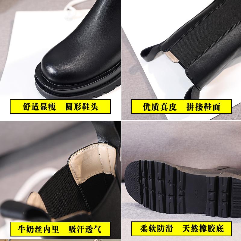 Обработка на заказ женские ботинки Martin из кожи 2025 года, новые ботинки Chelsea на платформе с сигаретной трубкой, короткие женские ботинки