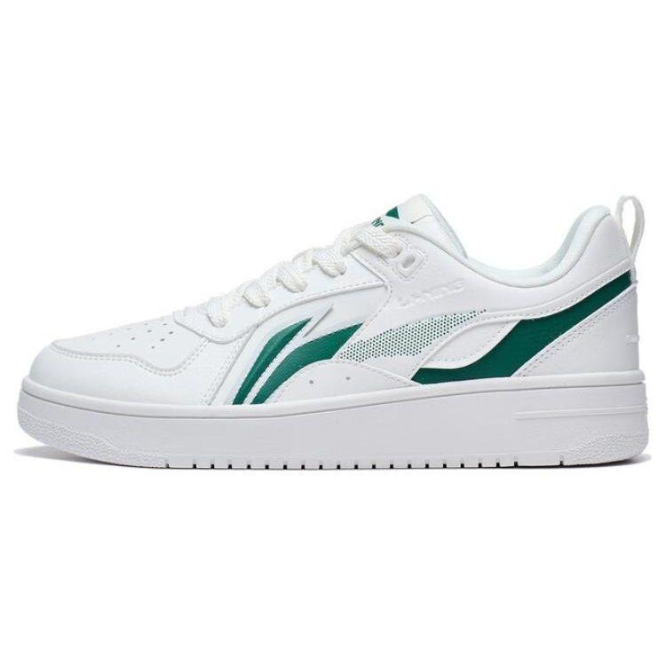Li Ning Anti-Slip Wear-Resistant Low-Top Skate Shoes Men Sneakers White Green AGCT341-1