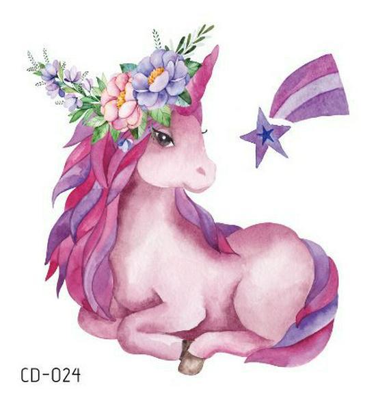 Водонепроницаемые детские забавные наклейки-татуировки с единорогами и животными