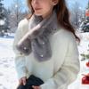 1 шт. Шарф Женский Зимний Жемчужный Плюшевый Шарф Женский С Жемчужной Пряжкой Перекрестный Утолщенный Шарф Универсальный