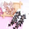 Pinkdudu Fashion Flash Rhinestone Long Leaf Drop Earrings Luxury Romantic 4 Color Tassel Earring for Women Jewelry PD1566